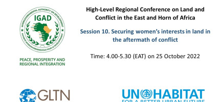 Rejoignez en ligne la session sur : "Garantir les intérêts fonciers des femmes au lendemain d'un conflit"