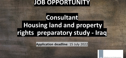 Consultant en opportunités d'emploi – Étude préparatoire sur les terrains d'habitation et les droits de propriété - Irak